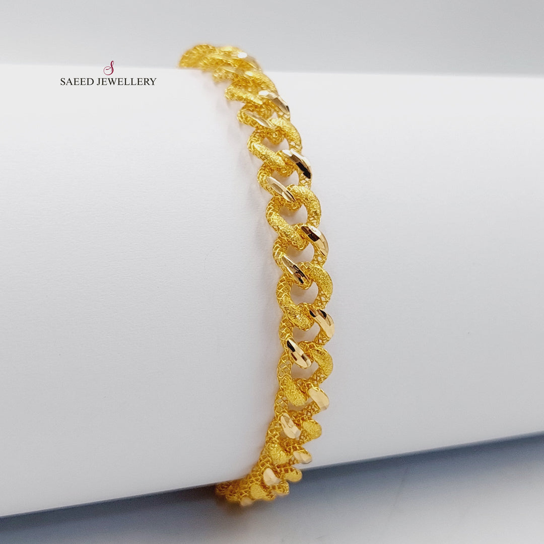 21K Gold Cuban Links Bracelet by Saeed Jewelry - Image 3