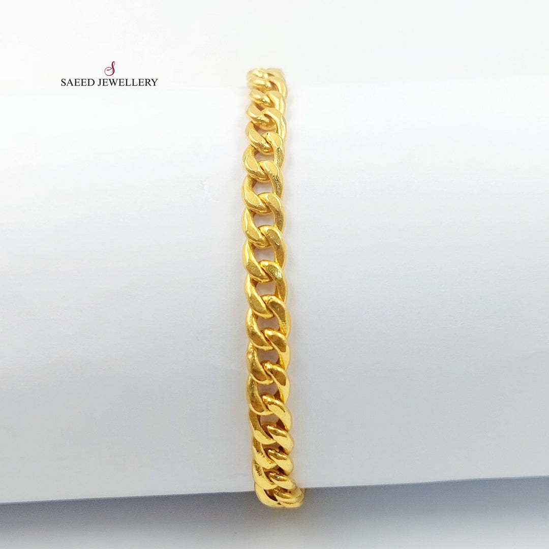 Cuban Links Bracelet Made of 21K Gold by Saeed Jewelry 