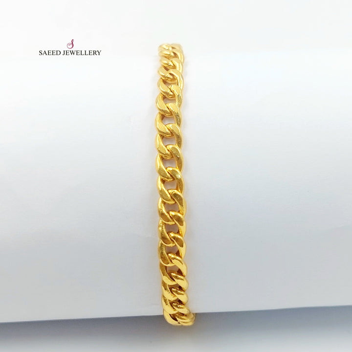 Cuban Links Bracelet Made of 21K Gold by Saeed Jewelry 