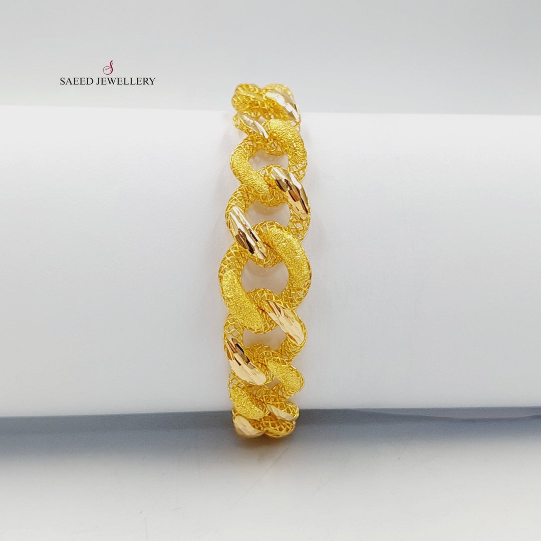 21K Gold Cuban Links Bracelet by Saeed Jewelry - Image 3