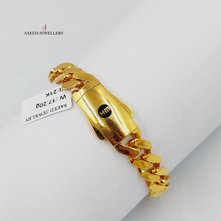 21K Gold Cuban Links Bracelet by Saeed Jewelry - Image 5