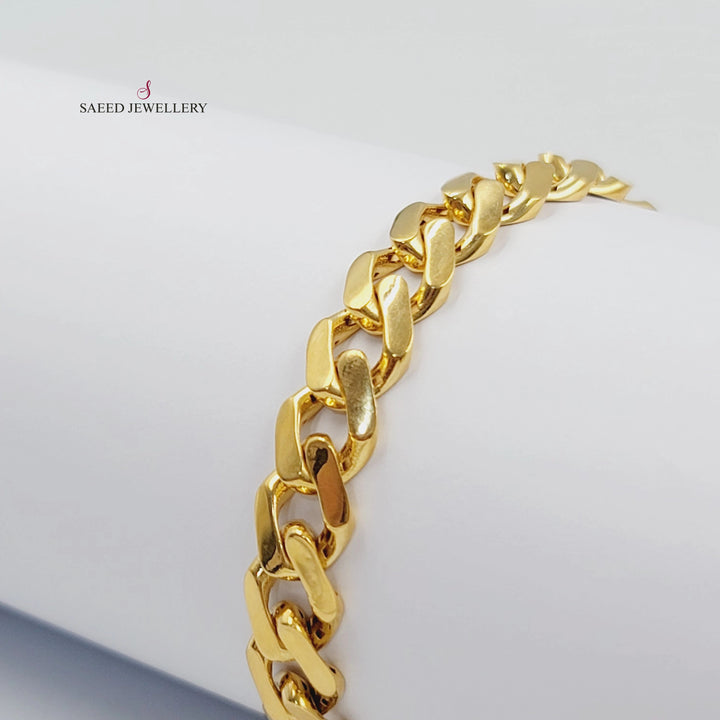 Cuban Links Bracelet Made of 21K Gold by Saeed Jewelry 