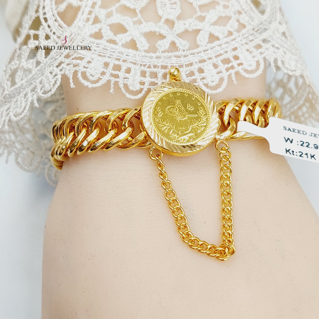 21K اسوارة جنزير-مجوهرات الشيخ سعيد-Saeed Jewelry 