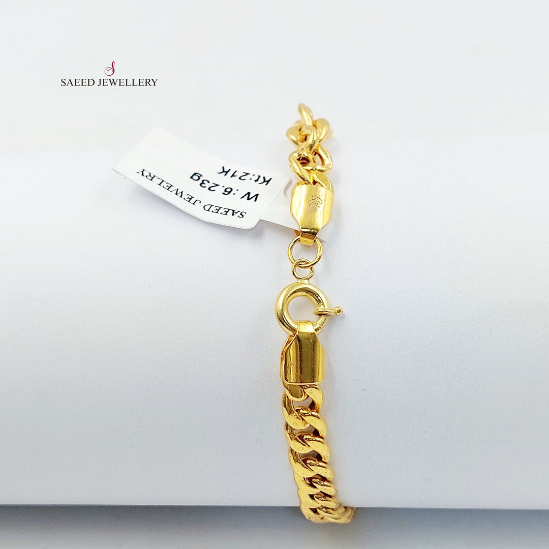 Cuban Links Bracelet Made of 21K Gold by Saeed Jewelry 