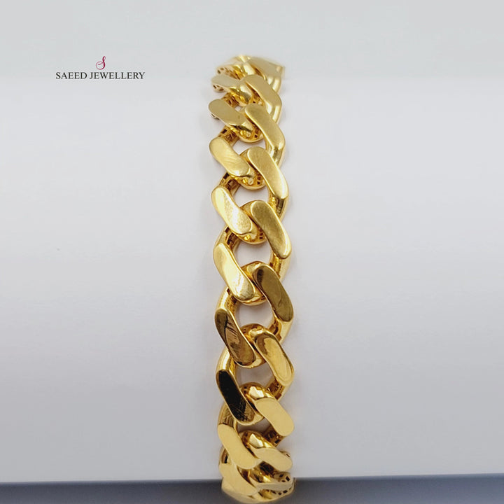 Cuban Links Bracelet Made of 21K Gold by Saeed Jewelry 