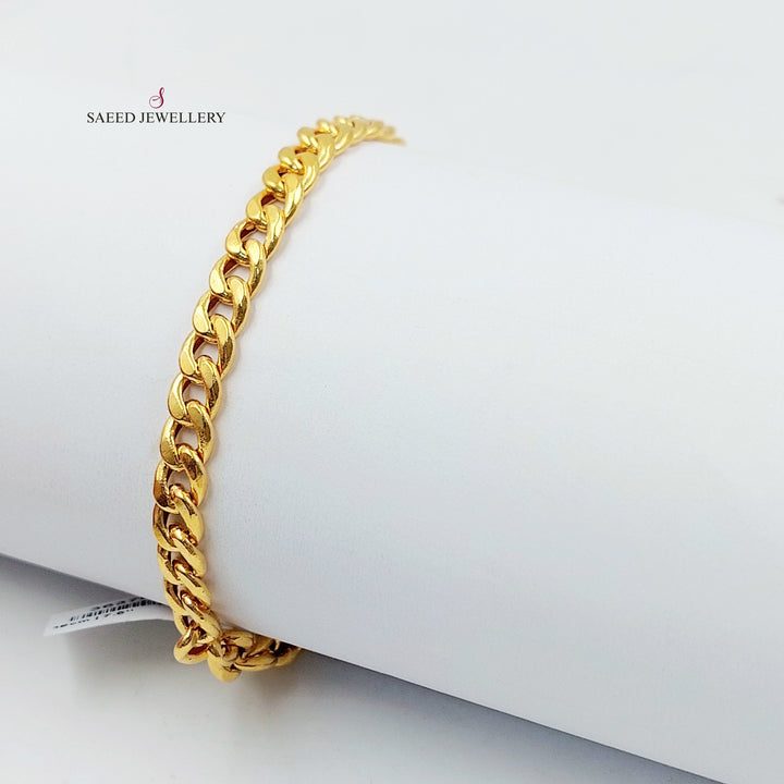 Cuban Links Bracelet Made of 21K Gold by Saeed Jewelry 