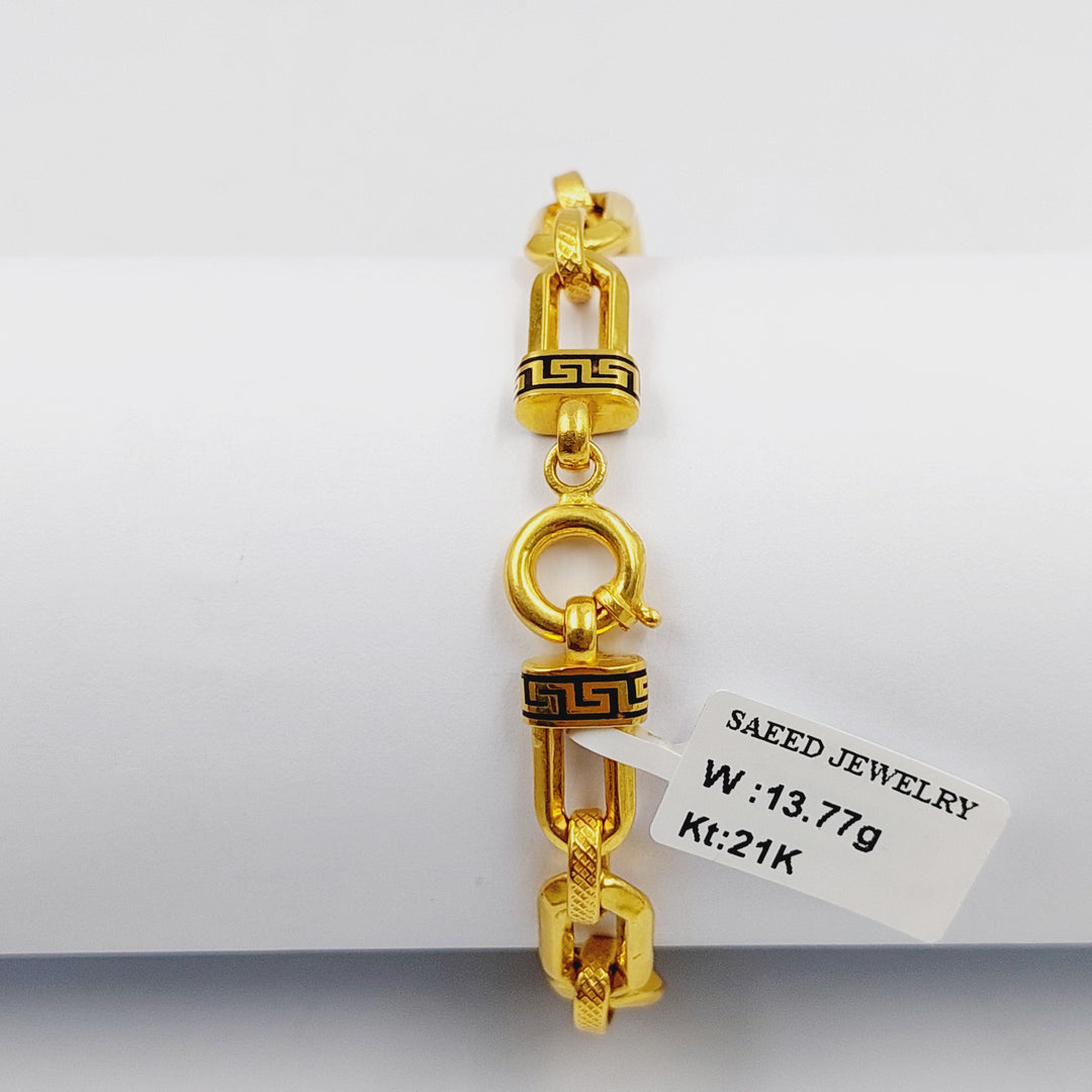 21K Gold Cuban Links Bracelet by Saeed Jewelry - Image 4