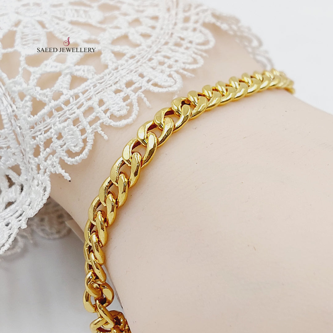 Cuban Links Bracelet Made of 21K Gold by Saeed Jewelry 
