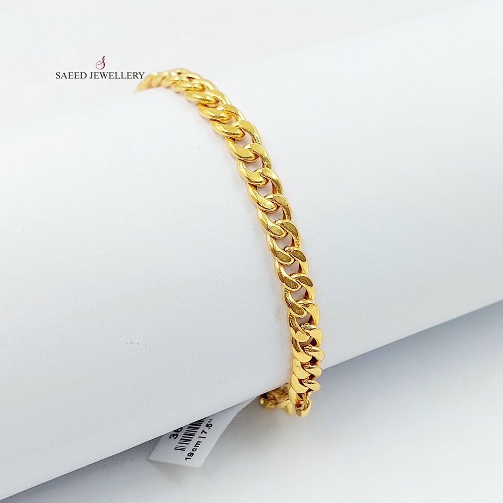 Cuban Links Bracelet Made of 21K Gold by Saeed Jewelry 