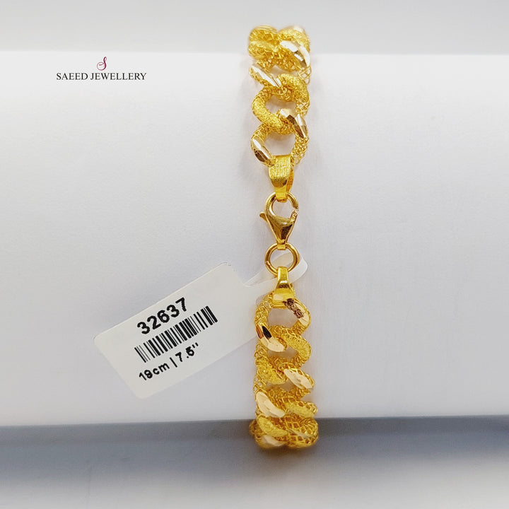 21K Gold Cuban Links Bracelet by Saeed Jewelry - Image 5