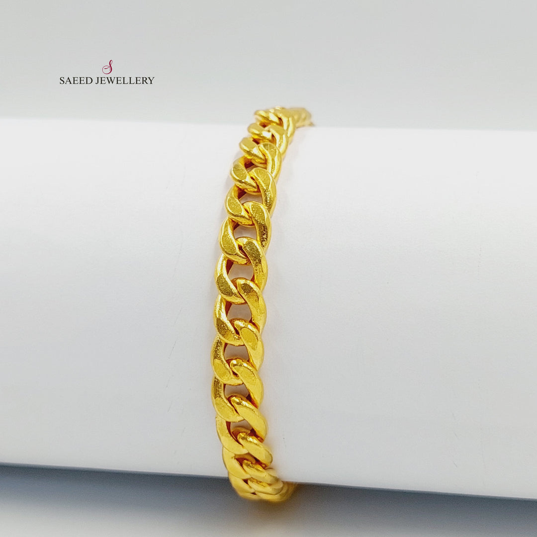 Curb Bracelet Made of 21K Gold by Saeed Jewelry 