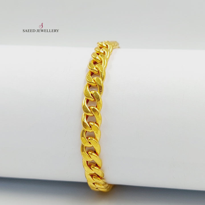 Curb Bracelet Made of 21K Gold by Saeed Jewelry 