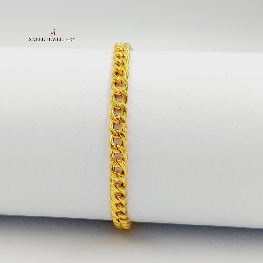 Curb Bracelet Made of 21K Gold by Saeed Jewelry 