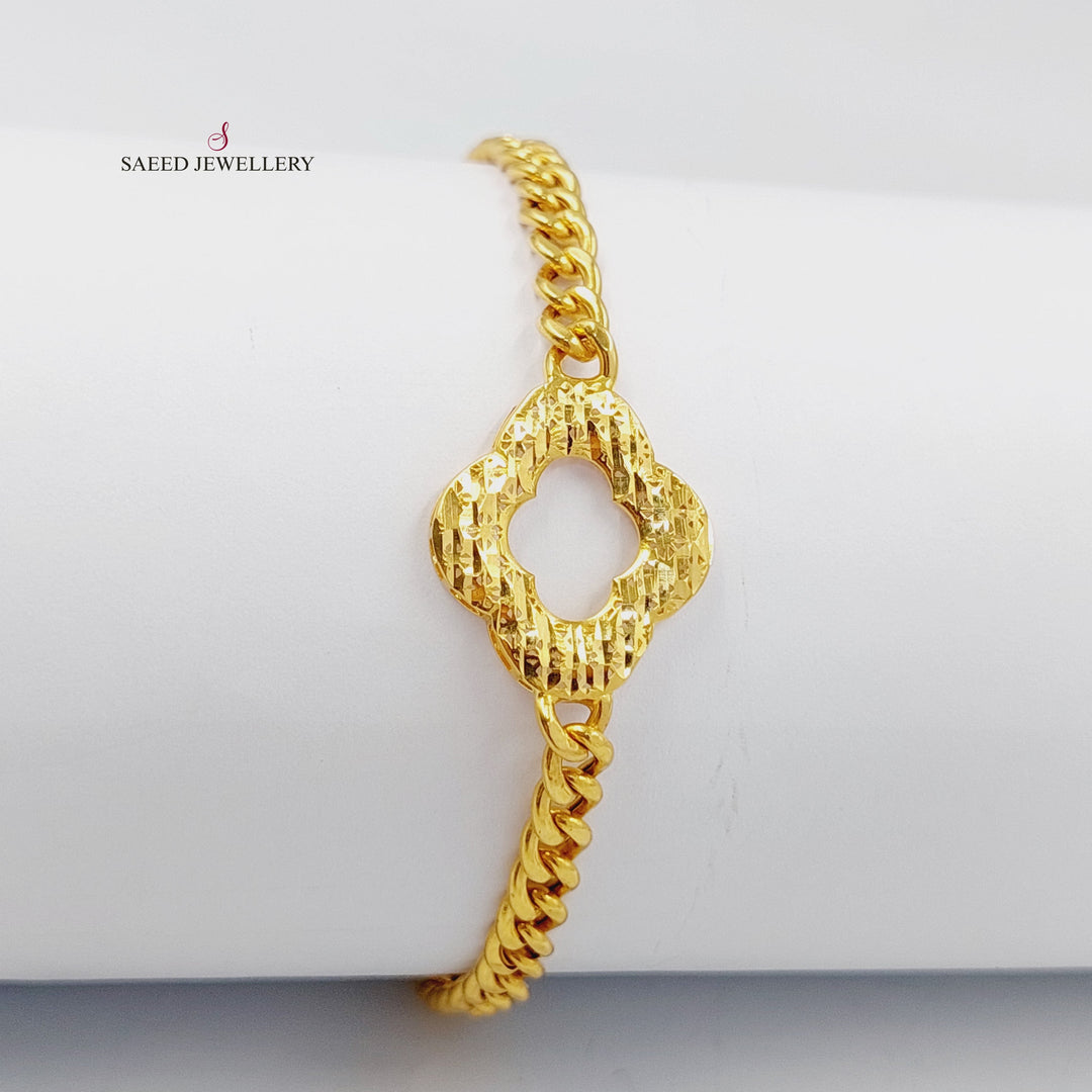 Curb Bracelet Made of 21K Gold by Saeed Jewelry 