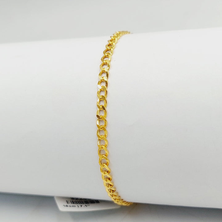 21K Gold Curb Bracelet by Saeed Jewelry - Image 1