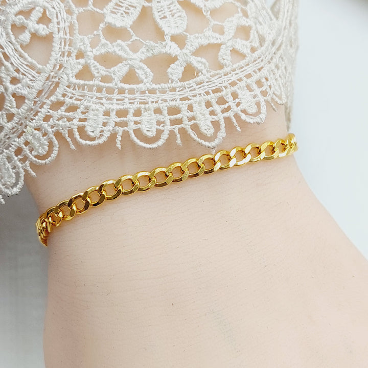 21K Gold Curb Bracelet by Saeed Jewelry - Image 6