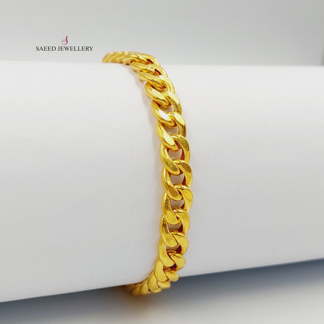 Curb Bracelet Made of 21K Gold by Saeed Jewelry 