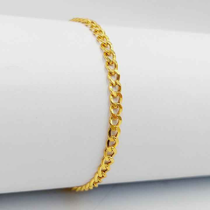 21K Gold Curb Bracelet by Saeed Jewelry - Image 5