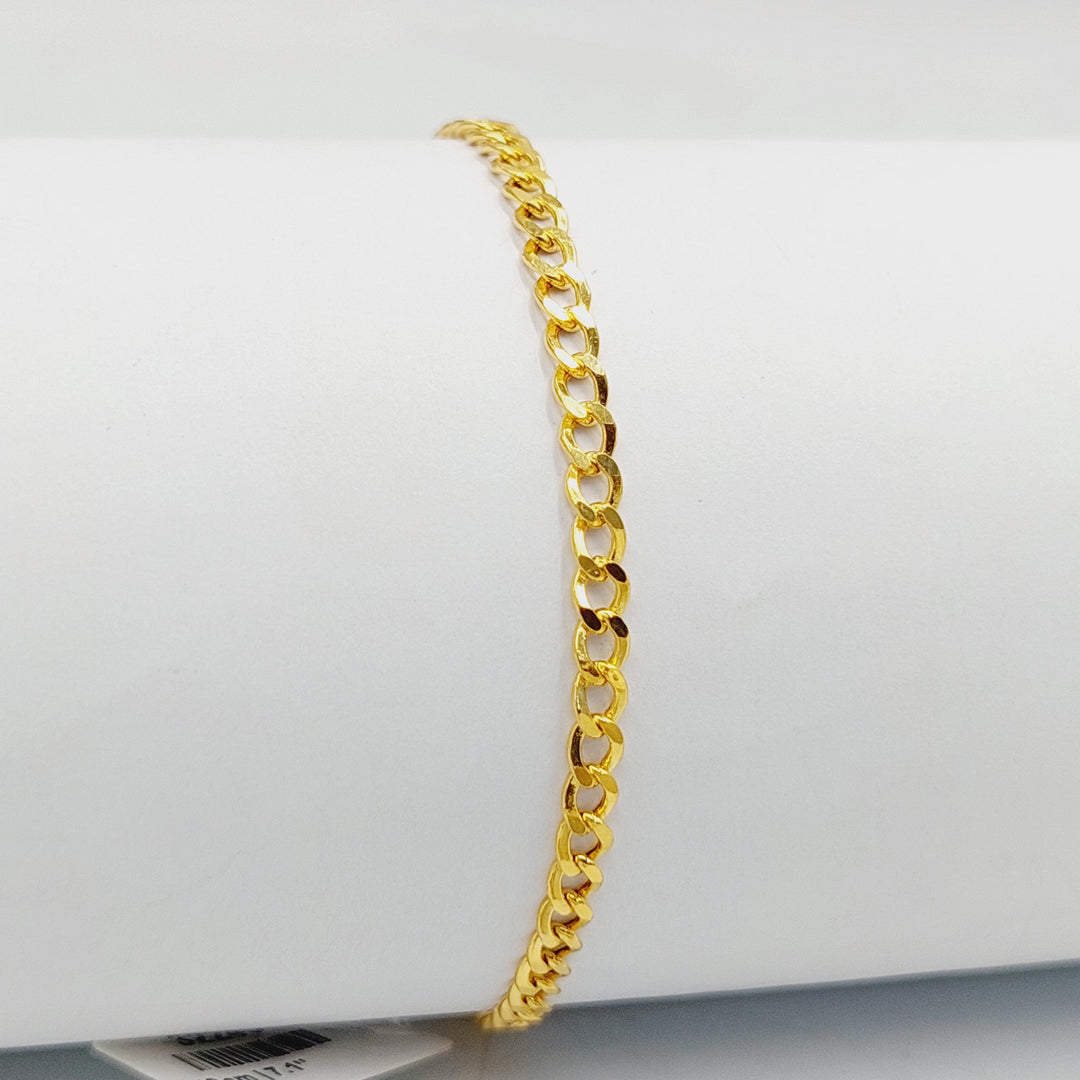 21K Gold Curb Bracelet by Saeed Jewelry - Image 3