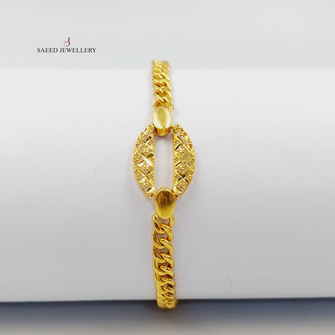 Curb Bracelet Made of 21K Gold by Saeed Jewelry 