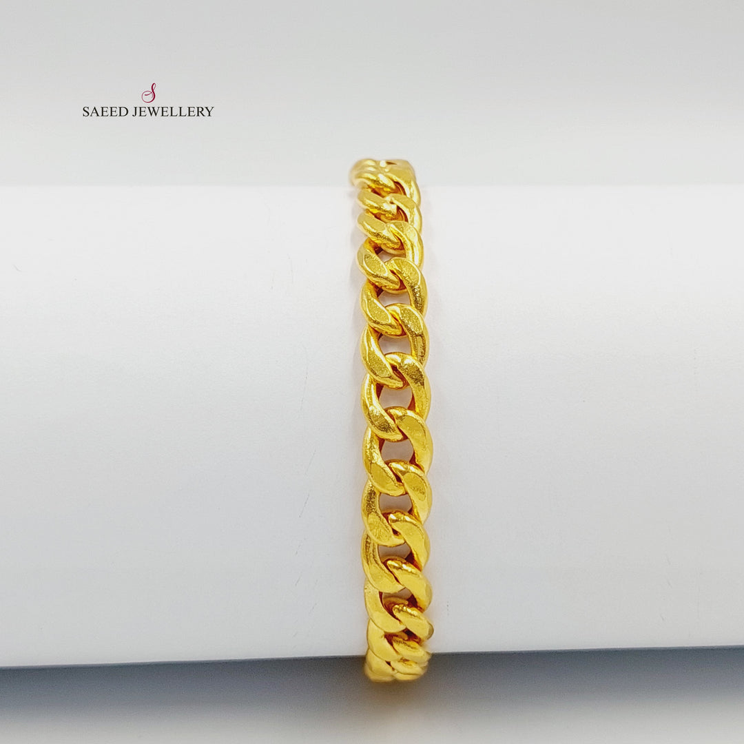 Curb Bracelet Made of 21K Gold by Saeed Jewelry 