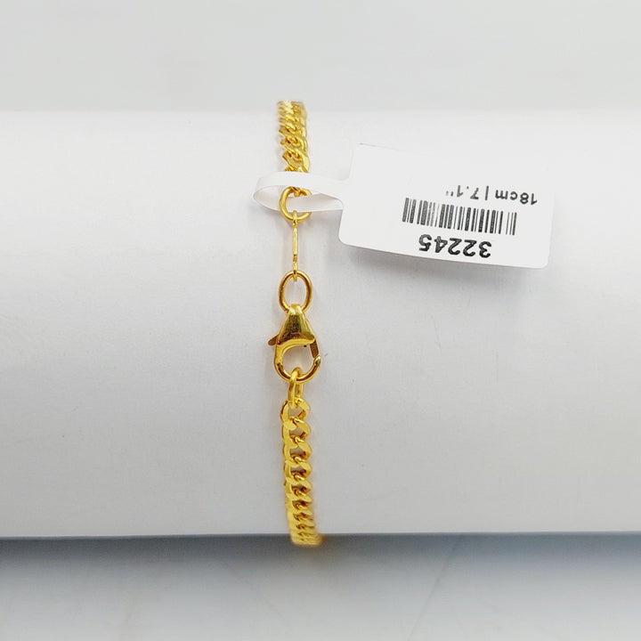 21K Gold Curb Bracelet by Saeed Jewelry - Image 2