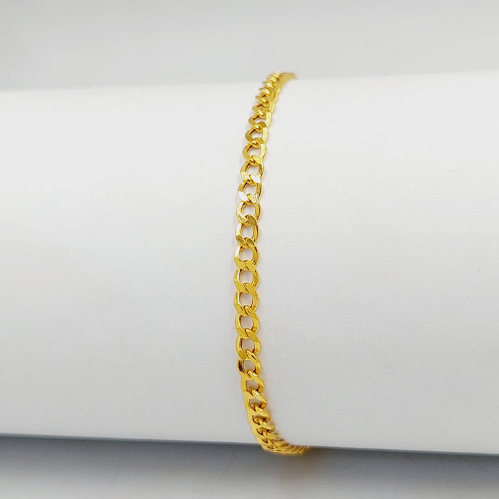 21K Gold Curb Bracelet by Saeed Jewelry - Image 3