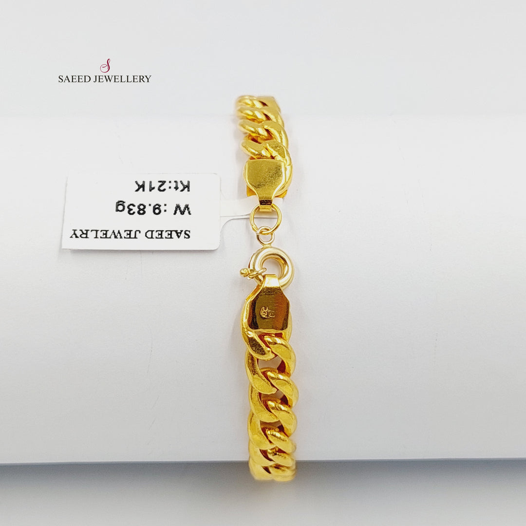 Curb Bracelet Made of 21K Gold by Saeed Jewelry 