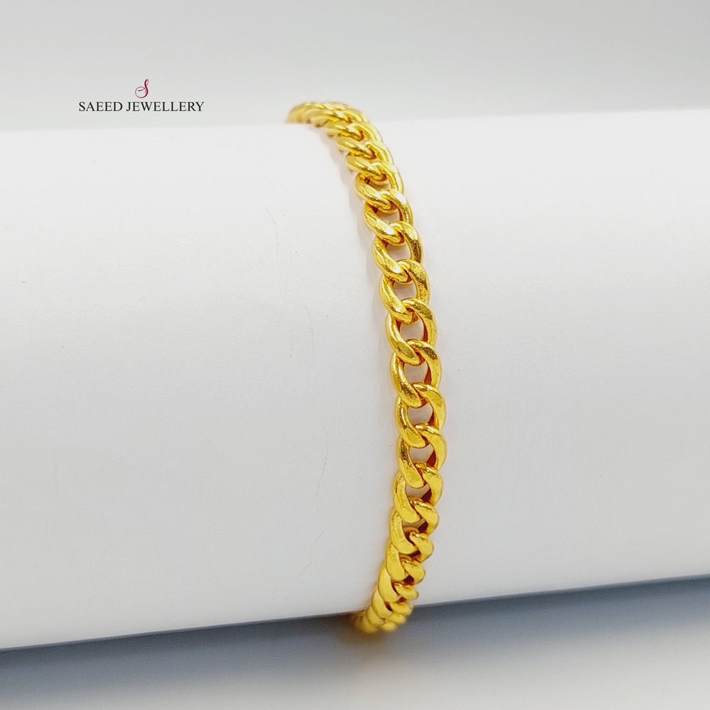 Curb Bracelet Made of 21K Gold by Saeed Jewelry 