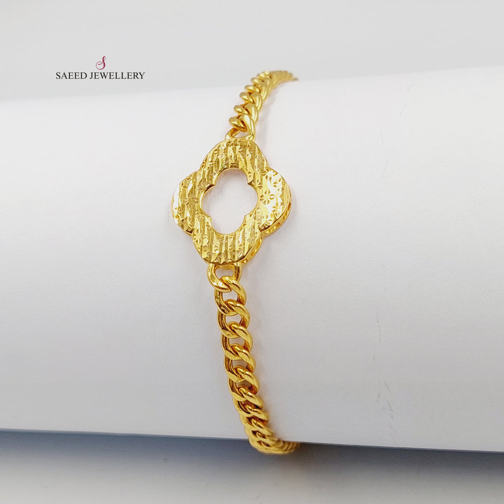 Curb Bracelet Made of 21K Gold by Saeed Jewelry 