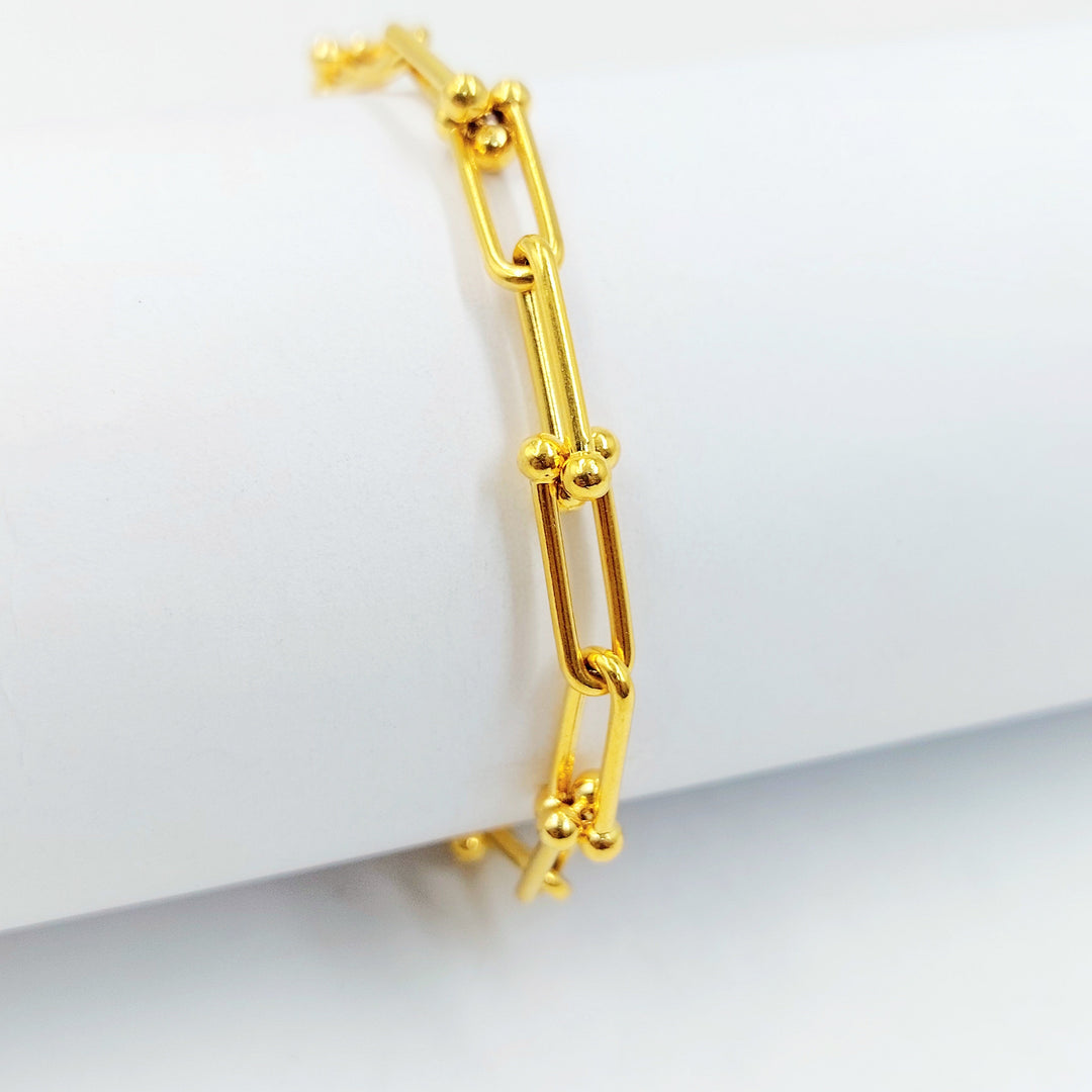 Deluxe Paperclip Bracelet Made of 21K Gold by Saeed Jewelry 
