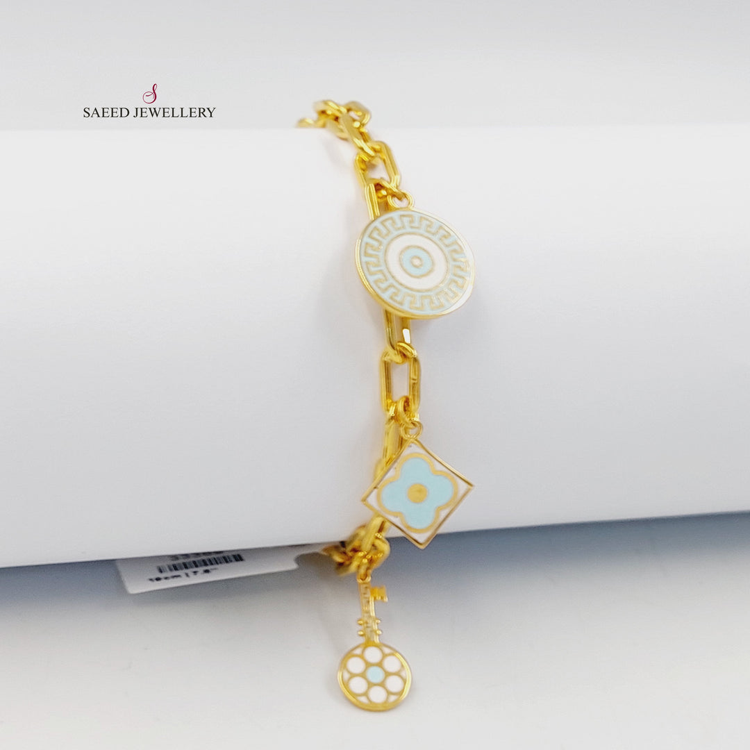 Dandash Paperclip Bracelet Made of 21K Gold by Saeed Jewelry 