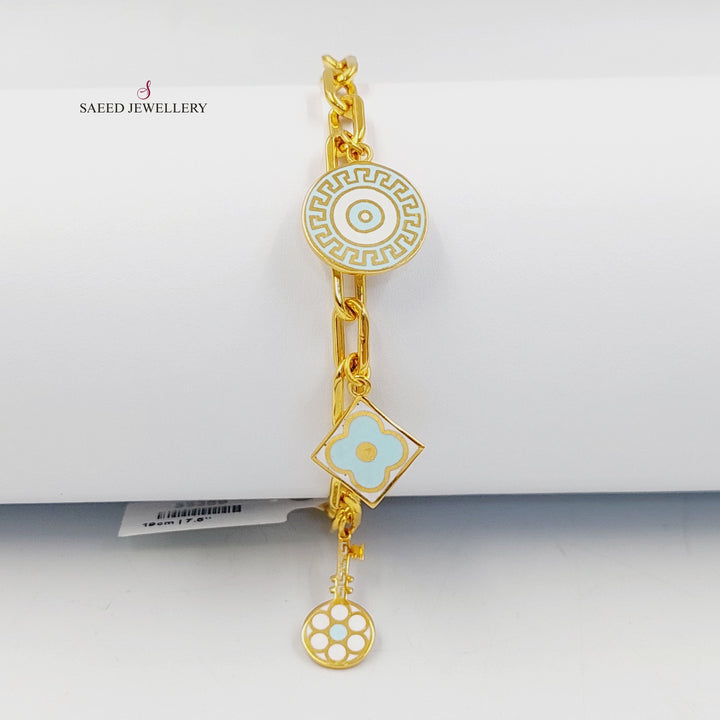 Dandash Paperclip Bracelet Made of 21K Gold by Saeed Jewelry 