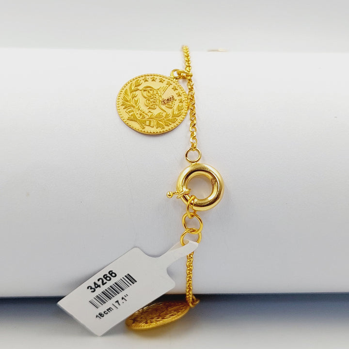 Zircon Studded Dandash Bracelet Made of 21K Gold by Saeed Jewelry 