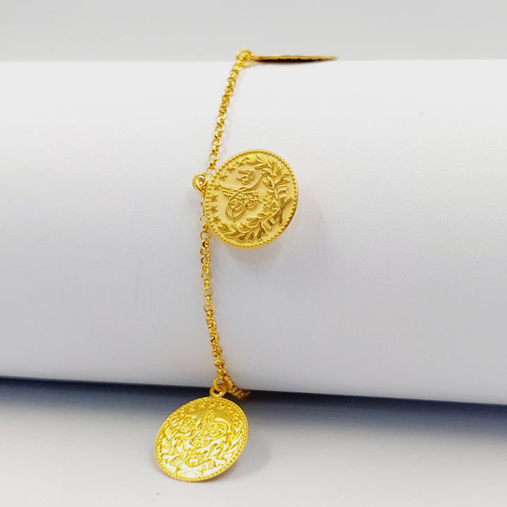 Zircon Studded Dandash Bracelet Made of 21K Gold by Saeed Jewelry 