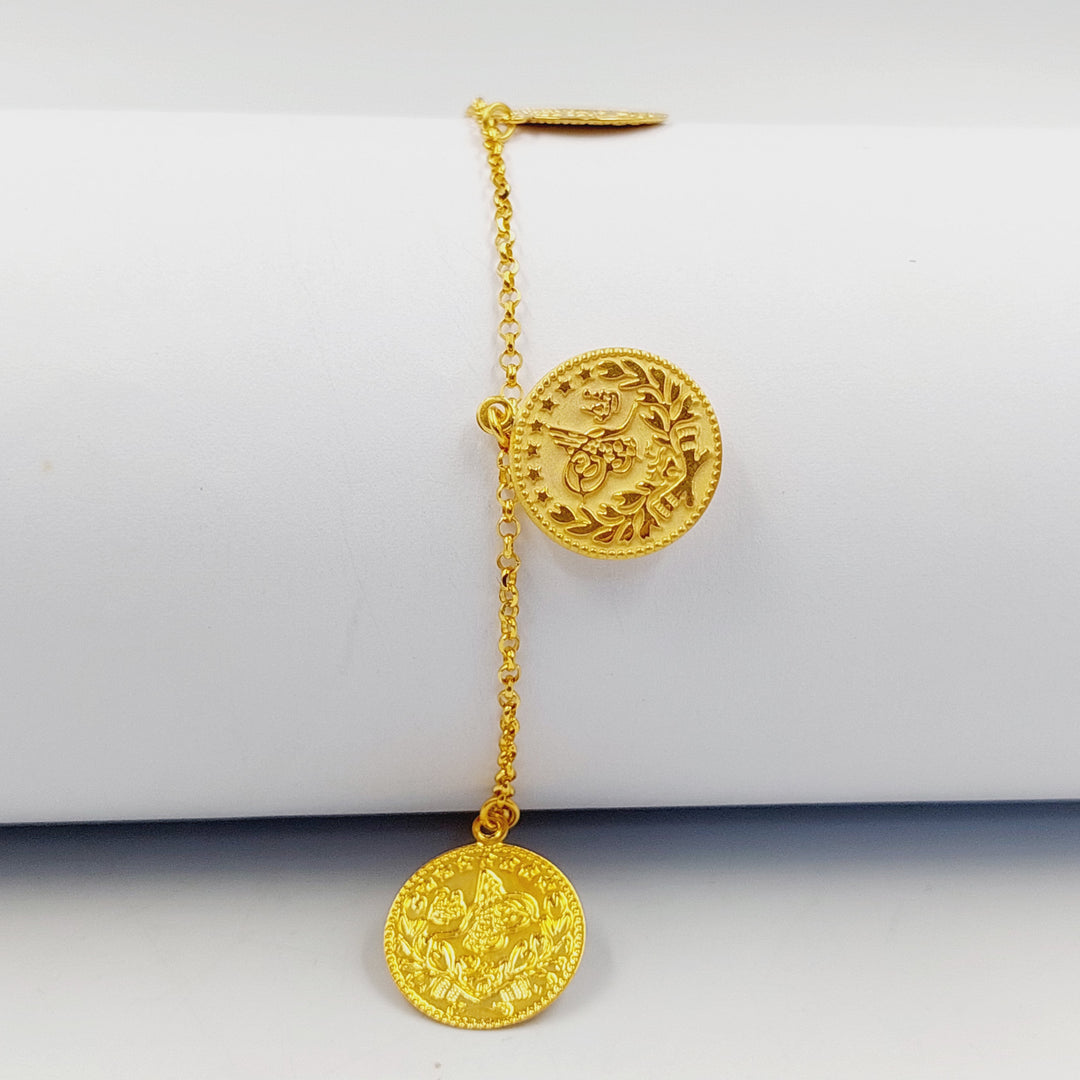 Zircon Studded Dandash Bracelet Made of 21K Gold by Saeed Jewelry 