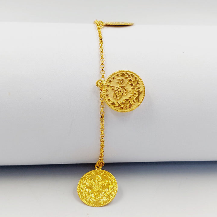 Zircon Studded Dandash Bracelet Made of 21K Gold by Saeed Jewelry 