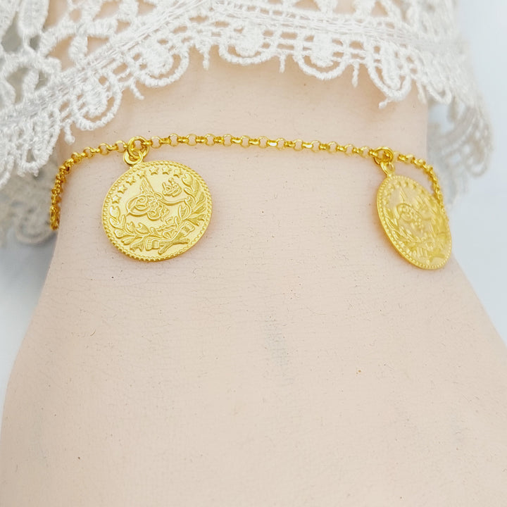 Zircon Studded Dandash Bracelet Made of 21K Gold by Saeed Jewelry 