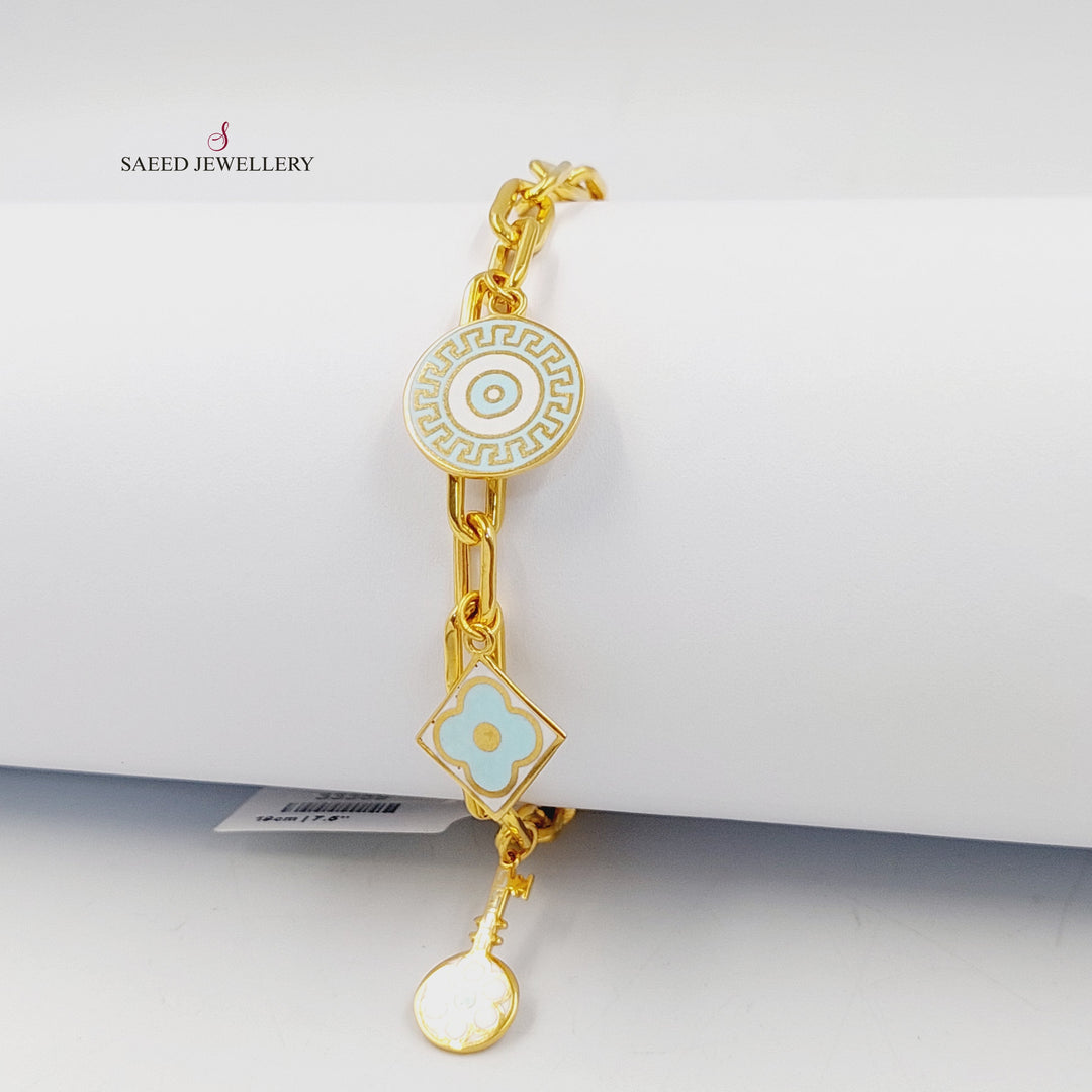 Dandash Paperclip Bracelet Made of 21K Gold by Saeed Jewelry 