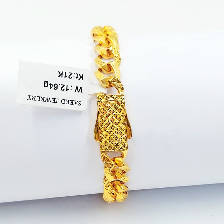Deluxe Cuban Links Bracelet Made of 21K Gold by Saeed Jewelry 