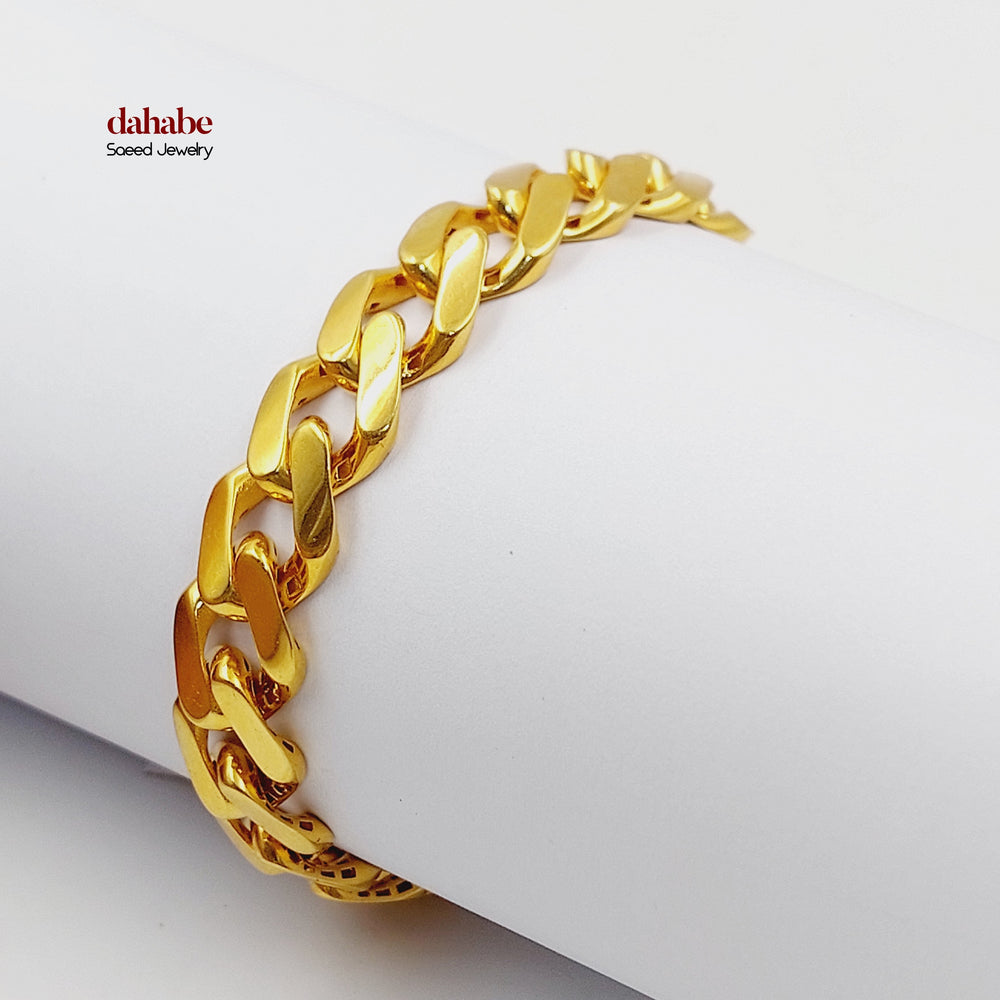Deluxe Cuban Links Bracelet Made of 21K Gold by Saeed Jewelry 