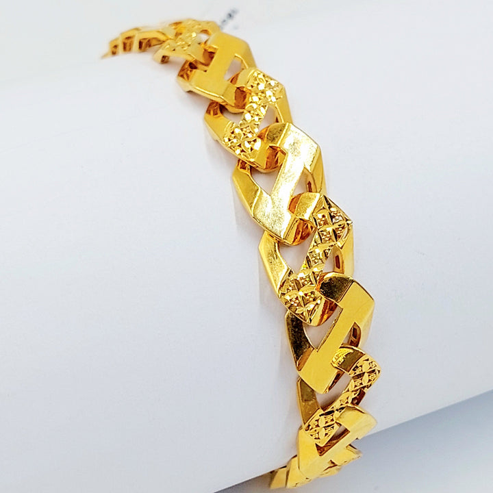 Deluxe Cuban Links Bracelet Made of 21K Gold by Saeed Jewelry 