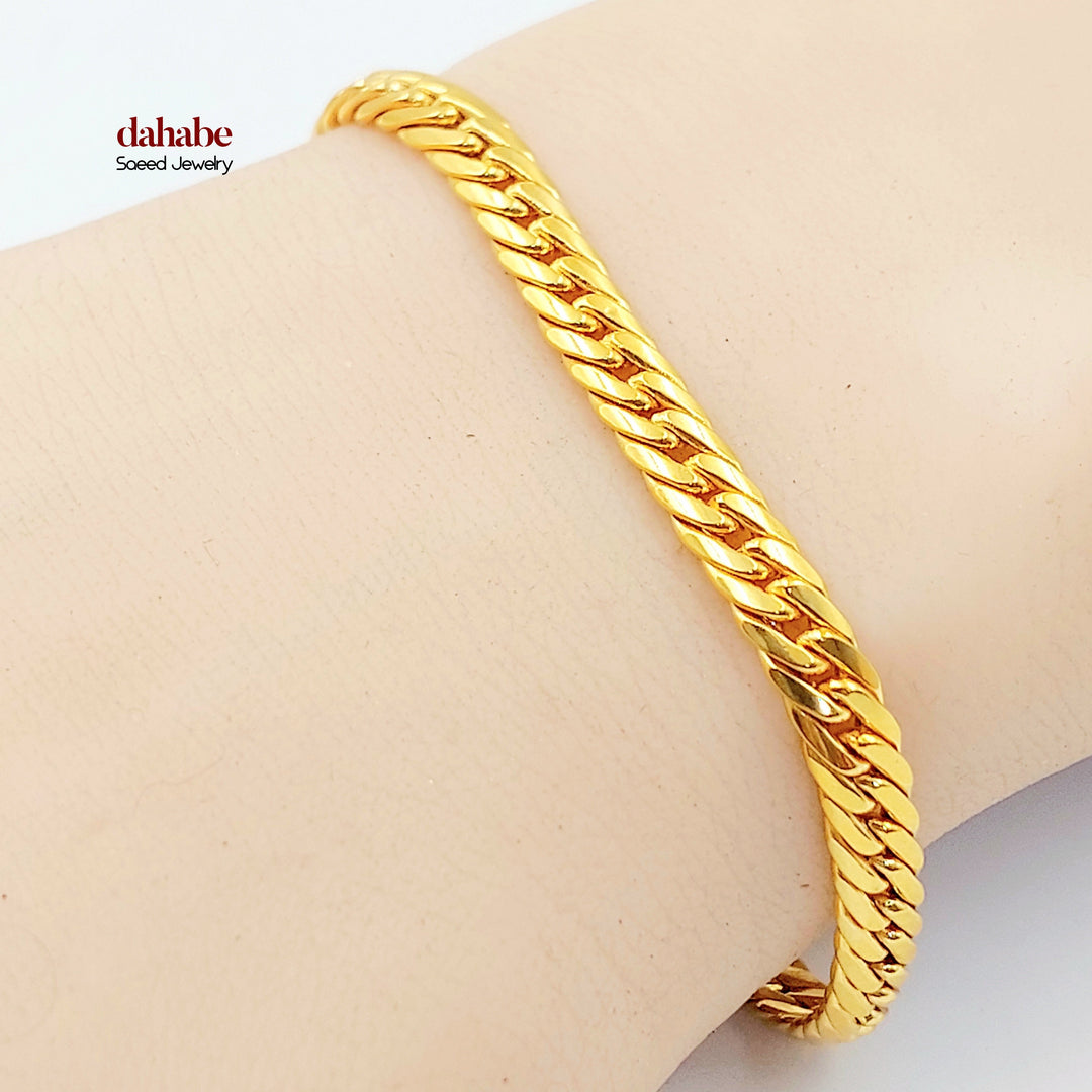 Deluxe Cuban Links Bracelet Made of 21K Gold by Saeed Jewelry 