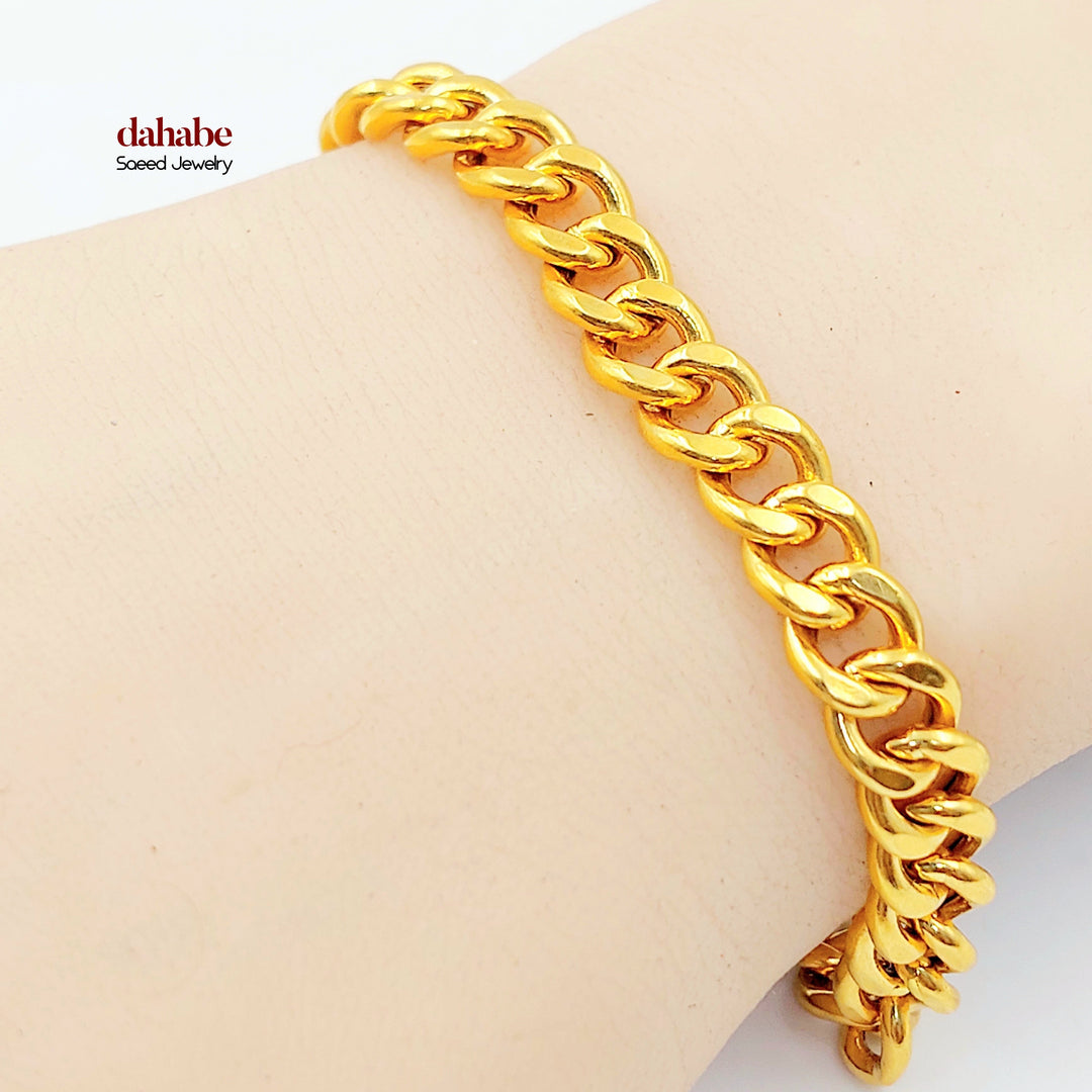 Deluxe Cuban Links Bracelet Made of 21K Gold by Saeed Jewelry 