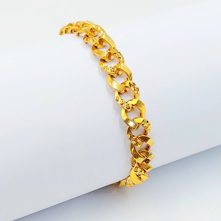 Deluxe Cuban Links Bracelet Made of 21K Gold by Saeed Jewelry 