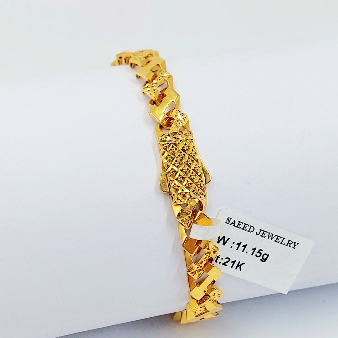 Deluxe Cuban Links Bracelet Made of 21K Gold by Saeed Jewelry 