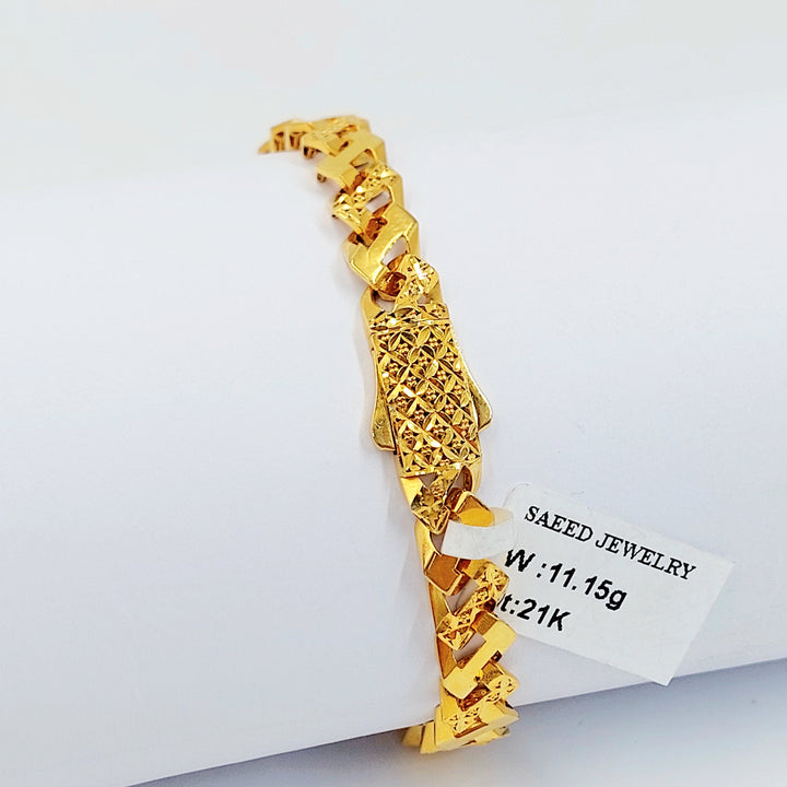 Deluxe Cuban Links Bracelet Made of 21K Gold by Saeed Jewelry 
