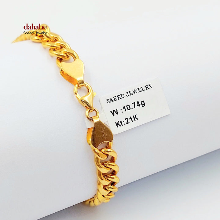 Deluxe Cuban Links Bracelet Made of 21K Gold by Saeed Jewelry 
