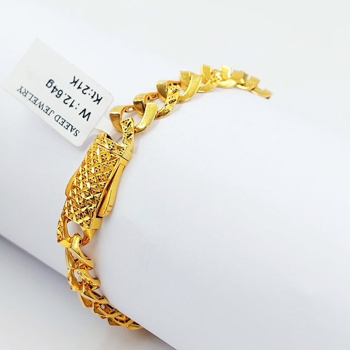 Deluxe Cuban Links Bracelet Made of 21K Gold by Saeed Jewelry 
