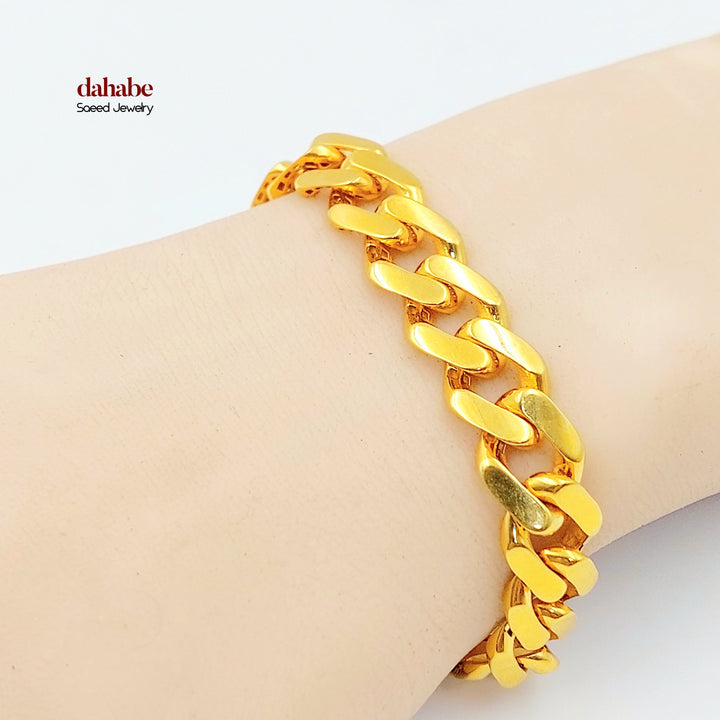 Deluxe Cuban Links Bracelet Made of 21K Gold by Saeed Jewelry 